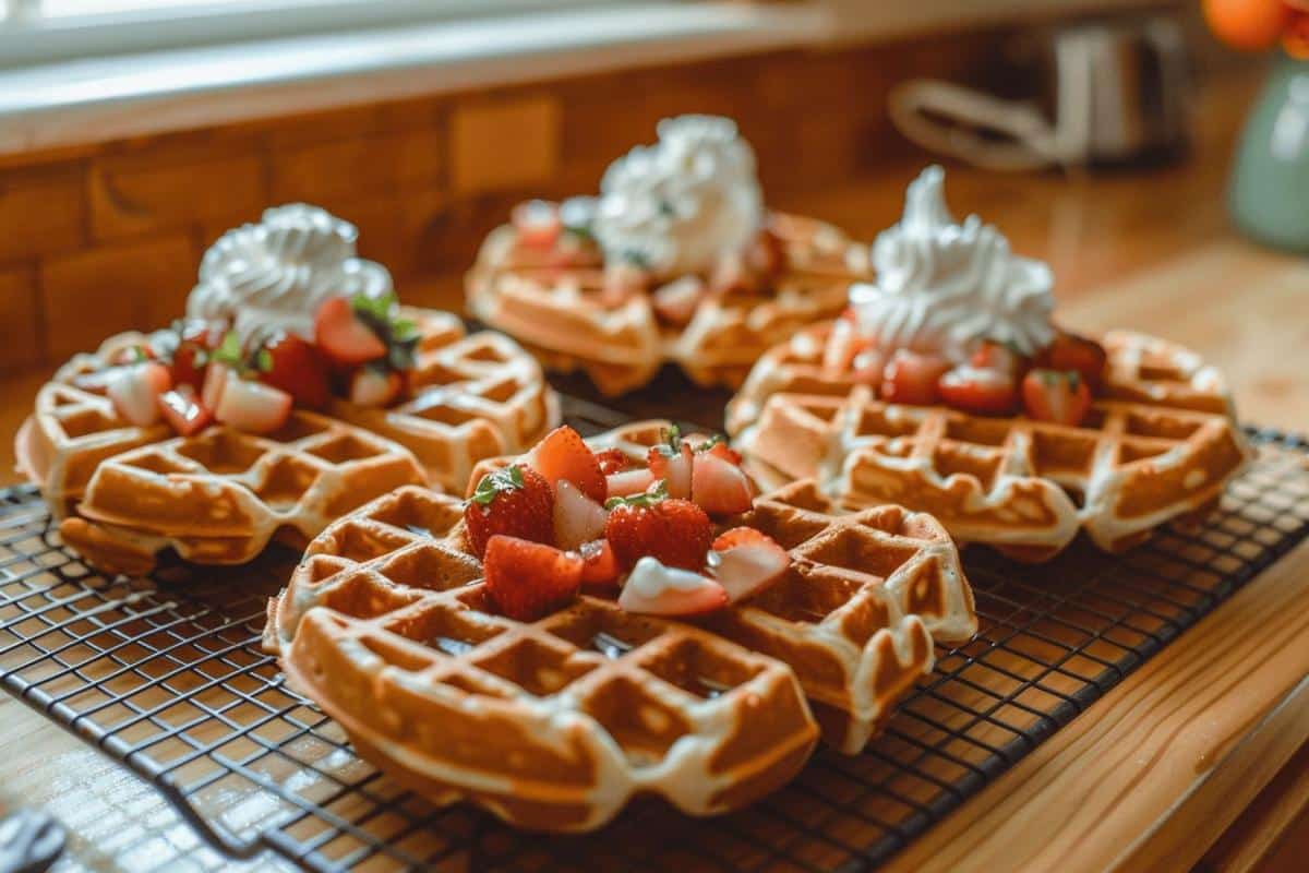 Recette gaufre arc en ciel framboise basilic