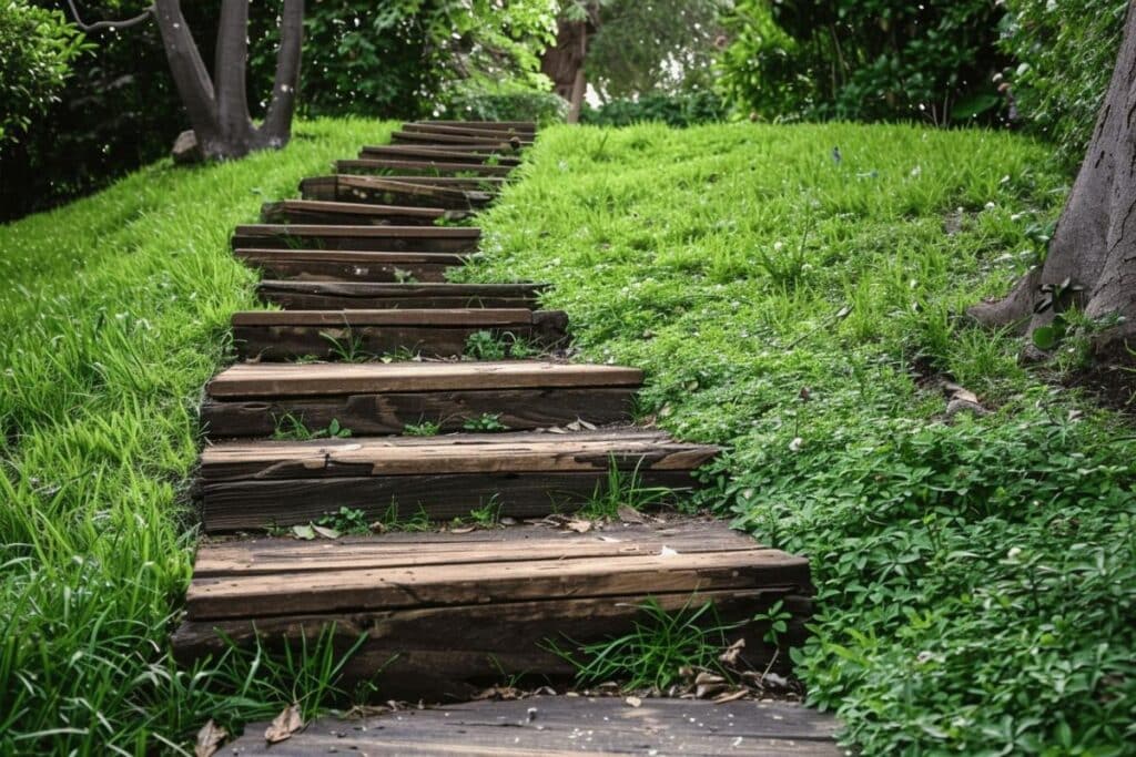 Comment faire un escalier dans un talus pentu ?